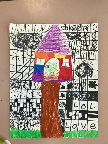 22Birdhouse with patterns22 by Second Graders-